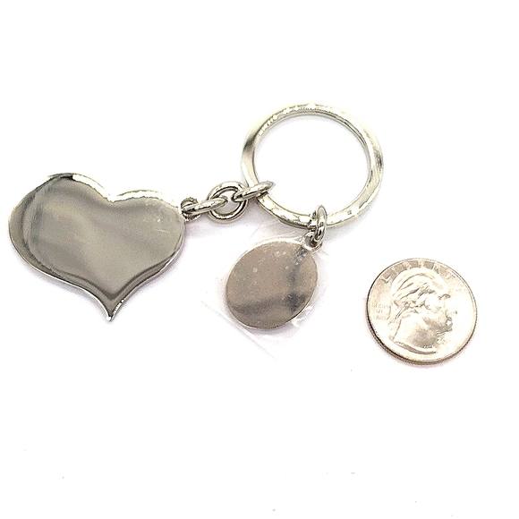 Things Remembered Pink Heart with crystals Keychain Fob with engravable charm - Picture 3 of 3